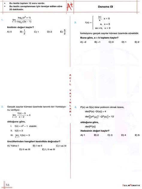 acil limit türev integral pdf